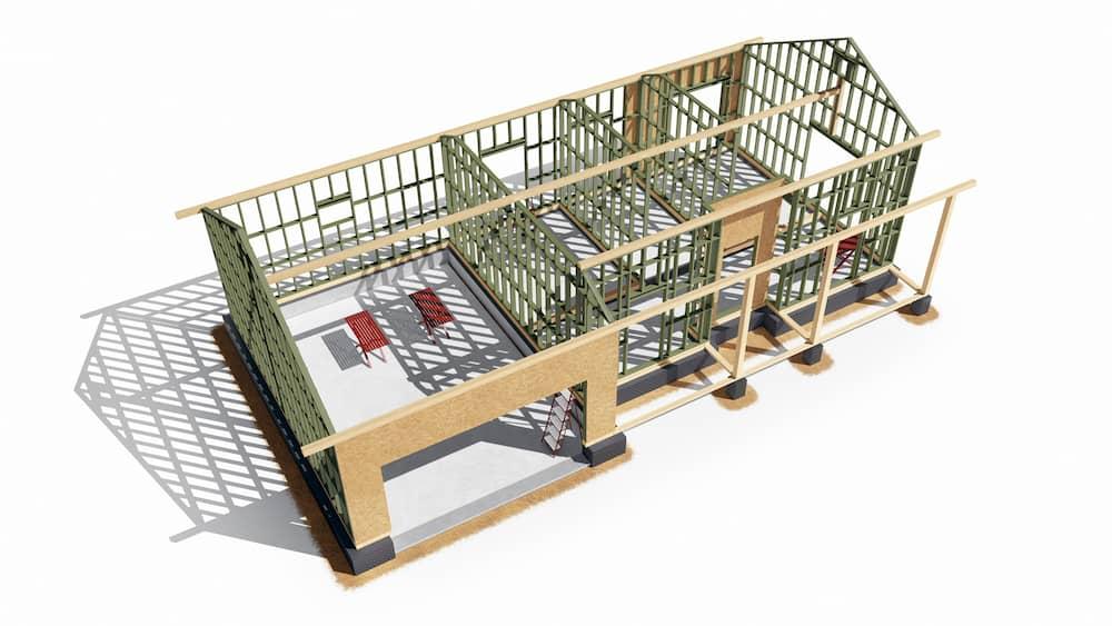 Hrubá stavba dřevěného domu